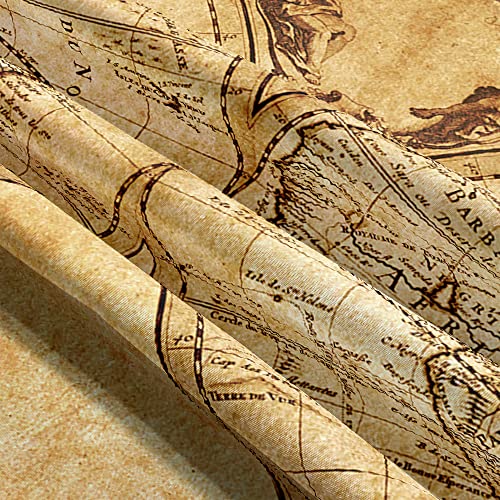 Old World Map Tapestry for Bedroom, Vintage Nautical Maps of the World Art Tapestries Wall Hanging for College Dorm Living Room Office Decor 60X40", Brown Pirate Treasure Map Poster Blanket - color: Map-1, size: 40"L x 60"W