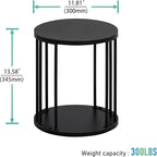 HDANI Wooden Stool Set of 2 for Kids,Adults,300lbs Load Capacity Garden Round Wood Stool,Non-Slip Small Step Stool for Plant Stand,Kitchen,Bathroom and Bedroom,Black