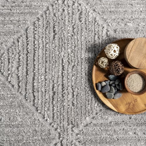 Nuloom Kerry Light Grey, 2' x 3', Geometric, Soft and Cozy, High Traffic, Stain Resistant, Easy Clean, Durable Area Rug for Bedroom, Living Room, Dining Space, Den, Foyer, Entryway - color: Kerry Light Grey, size: 2' x 3' (Rectangular)