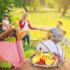 Generic Serving Food Tent,Hand Woven Bamboo Serving Food Basket with Mesh Cover for Patio Garden Picnic (30centimeter), Generic2svznfodh8-42