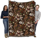Pure Country Weavers William Morris Golden Lily Sienna Blanket - Arts & Crafts - Gift Tapestry Throw Woven from Cotton - Made in the USA (72x54) - color: Sienna, size: Large