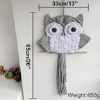 ACEDSGN Macrame Owl Wall Hanging Boho Hippy Decor, Handmade Tapestry Fiber Art Wall Decor for Nursery Bedroom Living Room, Sustainable Gift for Owl Lovers & Nature Fans