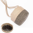 Hanging Planter Basket Jute Rope Woven Plant Hangers 2 Pack Jute Rope Hanging Basket Woven Storage Organizer Home Decor (2, Coffee Color)