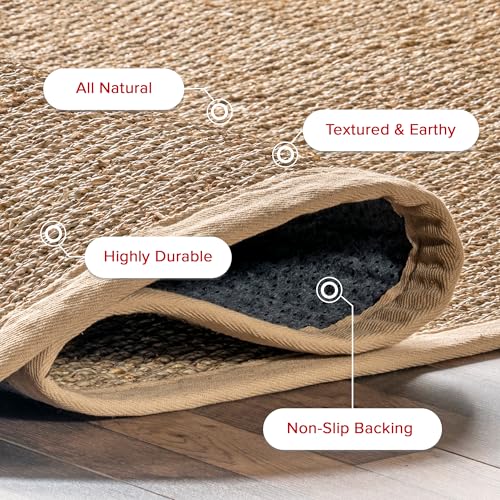 Nuloom Elijah Beige/Natural, 2' x 3', Basketweave, Seagrass, Soft and Textured, High Traffic, Stain Resistant, Easy Clean, Durable Area Rug for Bedroom, Living Room, Dining Space, Den, Foyer, Entryway - color: Beige, size: 2' x 3' (Rectangular)