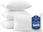 MIULEE Set of 4 Throw Pillow Inserts 12x20 Inches, 100% Virgin Filling Nowoven Pillow Inserts for Couch Sofa Living Room