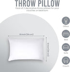 Utopia Bedding 12x20 Pillow Inserts, Set of 2, White – Indoor Decorative Throw Pillows for Bed, Sofa & Couch – Soft, Supportive & Fluffy Cushion Inserts