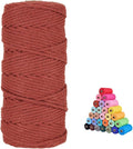FLIPPED 100% Natural Macrame Cord,3mm x109 Yards Cotton Macrame Cord Colored Cotton Macrame Rope Craft Cord for DIY Crafts Knitting Plant Hangers Christmas Wedding Décor (Rust red, 3mm*109yards)