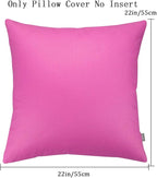Thmyo 4-Pack 100% Cotton Comfortable Solid Decorative Throw Pillow Case, Square Cushion Cover Pillowcase Sublimation Blank Pillow Covers DIY Throw Pillowcase for Couch(22x22 inch/ 55x55cm,Rose red)