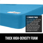 GORILLA GRIP Extra Thick Patent Pending Supportive Foam Kneeling Pad, Large Cushion Knee Pads for Gardening, Baby Bath Time, Dirt and Water Resistant, Workout and Garden Supplies, 17.5x11, Blue