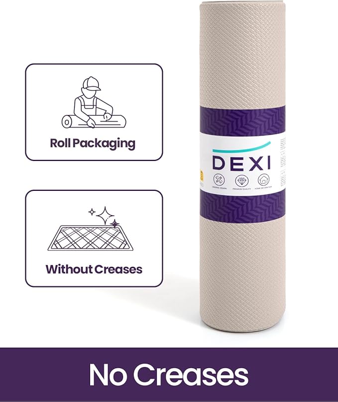 DEXI Kitchen Floor Mats Cushioned Anti Fatigue, 23x59, Large Wide Standing Runner Rug Waterproof, Comfort Memory Foam Padded for Front Sink Laundry, Beige