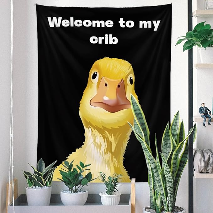 Funny Tapestries Welcome To My Crib Flag Funny Tapestry 3x4Ft Indoor Outdoor Wall Art Tapestry for Bedroom Teens Room Decoration Living Room Bedroom Decorations Cool Stuff for Your Room Decor