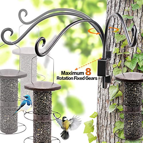 AJART Bird Feeder Hangers Outdoor: 16-Inch Swivel Hanging Plant Bracket for Wall Mount - Swivel Plant Hook for Flower Basket - color: A-1PCS, size: 16 Inch