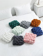 Knot Pillow Meditation Cushion Large Floor Cushions Sitting Funky Throw Pillows Chair Pillows Soft Pad Square Knotted Seat Cushions for Home Decoration Living Room Bedroom Sofa Couch Checkered