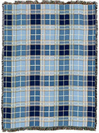 Pure Country Weavers Plaid Blanket Blue Bell Tartan - Patterns Gift Tapestry Throw Woven from Cotton - Made in the USA (72x54) - color: Blue Bell
