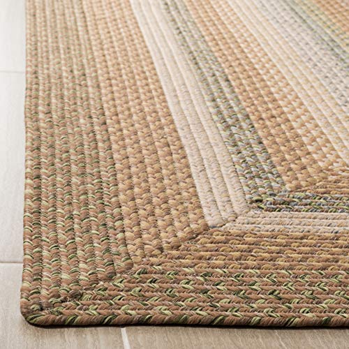 Safavieh Braided Collection 2' x 3' Tan/Multi BRD314A Handmade Country Cottage Reversible Accent Rug (Pack of 2) - color: Tan/Multi, size: 2' x 3' (Pack of 2)