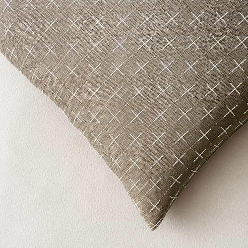 MIULEE Pack of 2 Decorative Burlap Linen Spring Throw Pillow Covers Farmhouse Pillowcases Modern Rustic Woven Textured Cushion Cover for Sofa Couch Bed 18x18 Inch Taupe - color: Taupe, size: 18" x 18" (Pack of 2)