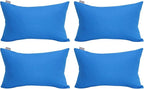 Thmyo 4-Pack 100% Cotton Lumbar Comfortable Solid Decorative Throw Pillow Case, Rectangle Cushion Cover Pillowcase Sublimation Blank Pillow Covers DIY Throw Pillowcase(12x20inch/30x50cm, Blue)