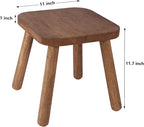 Natural Solid Wood Step Stool Wood Stool for Kids 11.7'' Sturdy Sitting Stool Wooden Step Stool for Adults Square Stool Wood Plant Stand Small Foot Stool with Four Detachable and Assembled Legs