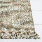 SAFAVIEH Natural Fiber Collection Accent Rug - 3' x 5', Green & Natural, Handmade Woven Fringe Jute, Ideal for High Traffic Areas in Entryway, Living Room, Bedroom (NF826Y) - color: Green/Natural, size: 3' x 5' (Rectangular)