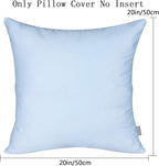 Thmyo 4-Pack 100% Cotton Comfortable Solid Decorative Throw Pillow Case, Square Cushion Cover Pillowcase Sublimation Blank Pillow Covers DIY Throw Pillowcase for Sofa(20x20 inch/ 50x50cm,Light Blue)