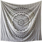 Popular Handicrafts Tapestry Wall Hanging Hippie Ombre Mandala Bohemian Hippy Psychedelic Design Indian Tapestries Bedspread 30 x 40 Inches (76 x 101 cms), Black Grey - color: Black Grey, size: 40"L x 30"W