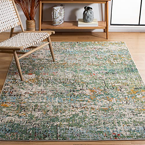 SAFAVIEH Madison Collection Accent Rug - 2'2" x 4', Green & Turquoise, Modern Abstract Design, Non-Shedding & Easy Care, Ideal for High Traffic Areas in Entryway, Living Room, Bedroom (MAD460Y) - color: Green/Turquoise, size: 2'2" x 4' (Rectangular)