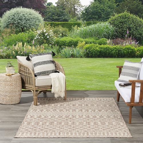Nourison Home Positano Beige 8' x 10' Area Rug - Easy Clean, Non Shedding, Bed Room, Living Room, Dining Room, Kitchen (8' x 10') - color: Beige, size: 8' x 10' (Rectangular)