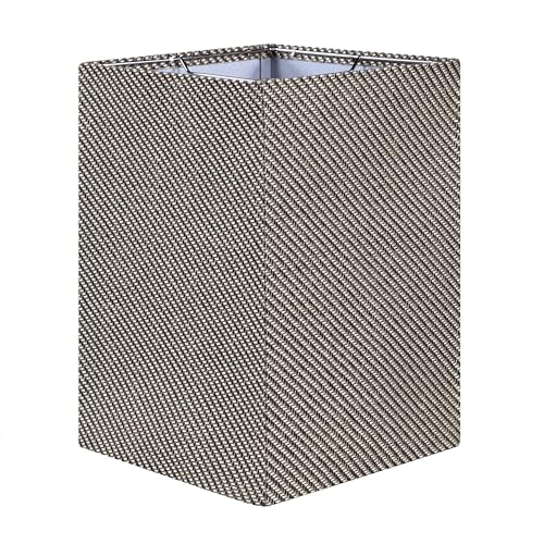 Aspen Creative 38703-2, K/D Hardback Square Contemporary Collapsible Spider Shade, (10+10)" Top x (10+10)" Bottom x 14-1/4" Height, Brown Rattan Look Linen Textured Fabric, Set of 2 - size: 10+10" Top x 10+10" Bottom x 14-1/8" Height