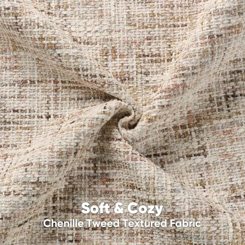 HAUSSY 2 Pack Pillow Covers 20x20 Inch, Reversible Chenille Decorative Throw Pillows Farmhouse Boho Neutral Cushion Covers Home Decor Soft Pillowcase for Couch Living Room Sofa Bed(Beige Brown & Pink) - color: Beige Brown, size: 20" x 20" (Pack of 2)