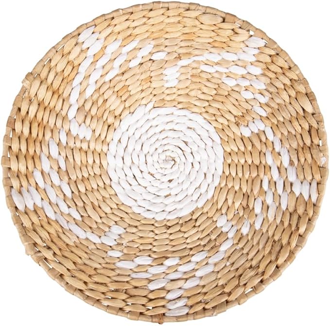 Craft County Hanging Wicker Wall Decoration – Add to Any Bedroom, Living, Sunroom – Available in Basket or Sun Pattern