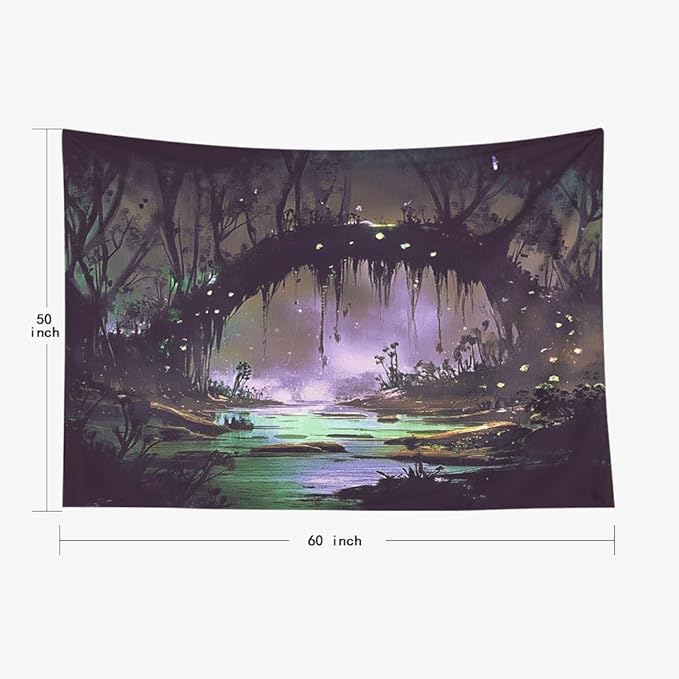 EMMTEEY Horror Tapestry Halloween Tree 60X50 Inch Ceiling Tapestry Wall Art Hanging Tapetries for Bedroom Living Room Dorm Décor
