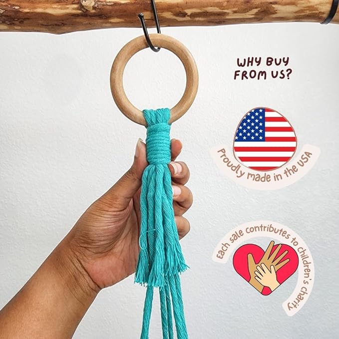 Set of 3 Macrame plant hanger for pots 4-10” live plants indoor and outdoor decor hanging plant holder Boho décor Plant stand Indoor plant shelf for Hanging planter for plant pots (Ocean Teal)