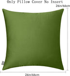 Thmyo 4-Pack 100% Cotton Comfortable Solid Decorative Throw Pillow Case Square Cushion Cover Pillowcase Sublimation Blank Pillow Covers DIY Throw Pillowcase for Sofa(26x26 inch/ 66x66cm,Olive Green)