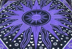 CRAFT KALA Mandala Floor Pillow Cushion Cover Seating Throw Cover Hippie Decorative Bohemian Ottoman Poufs Pom Pillow Cases Boho Indian Cotton Living Room Yoga Home Décor 35" Square Purple Burning Sun