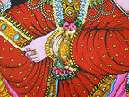 Goddess Gayatri sequins Cotton Batik Wall Hanging Painting : Size 43"x30" Inches - color: Gayatri