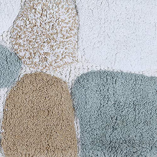 Ramanta Home Pure Cotton Pebble Stone Bathroom Rug - Grey Beige, Super Soft Anti Skid Absorbent Bath Rug for Bathroom, Kitchen, Entryway Rug Machine Washable Bathrugs - 21x32 Inch - color: Grey Beige, size: 1'9" x 2'8" (Rectangular)