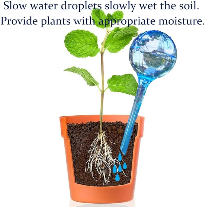 Plant Self-Watering Bulbs, 10pcs Self Watering Planter Insert, Flower Automatic Watering Drip Irrigation Device, Indoor Outdoor Garden Self Waterer for Plant