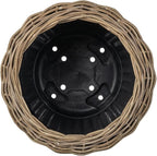 Kouboo Rattan Kobo Indoor Outdoor Planter Basket with Plastic Pot Large 65 Gallon Soil Capacity