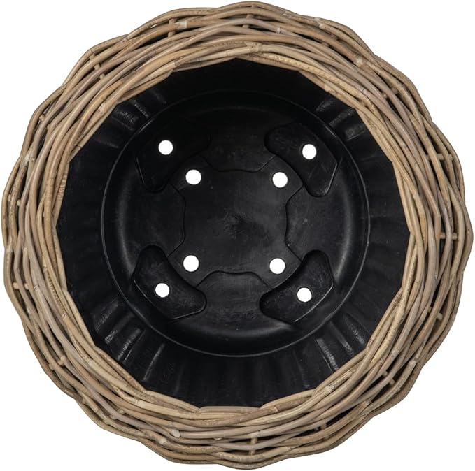 Kouboo Rattan Kobo Indoor Outdoor Planter Basket with Plastic Pot Large 65 Gallon Soil Capacity