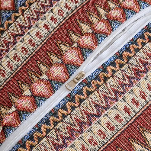 Couch Colorful Stripe Boho Throw Pillow Cover 18X18 Inch Set of 4 Farmhouse Decorative Vintage Pillow Cases Textured Cushion Pillows Covers for Sofa Living Room Bedroom Outdoor Patio Porch - color: Ethnic Weave, size: 18" x 18" (Pack of 4)