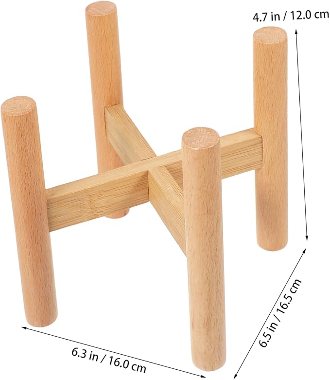 BESPORTBLE 2pcs Wide-use Plant Stand Holder Rustic Design Solid Wood Flower Pot Rack for Boho Office Garden Decor