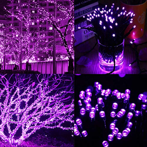 300 LED Halloween Lights, 98.5FT Halloween String Lights with 8 Lighting Modes, Waterproof & Connectable Mini Light, Plug in for Indoor Outdoor Holiday Christmas Party Bedroom Decorations (Purple) - color: Purple
