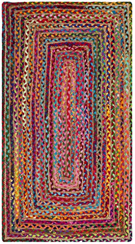 SAFAVIEH Cape Cod Collection Area Rug - 2'3" x 5', Red & Multi, Handmade Jute & Cotton, Woven Braided Design (CAP202A) - color: Red/Multi, size: 2'3" x 5' (Rectangular)