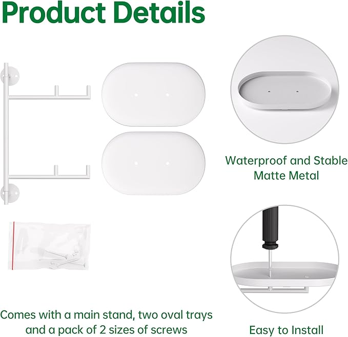 Rotating Window Shelves for Multiple Plants Indoor,2-tier Metal Corner White Plant Stand Holder Floating Hanger Shelf for Wall，Windows Sill Gifts for Planter Lover to Enhance Home Decor