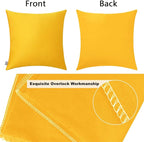 Thmyo 4-Pack 100% Cotton Comfortable Solid Decorative Throw Pillow Case Square Cushion Cover Pillowcase Sublimation Blank Pillow Covers DIY Throw Pillowcase for Sofa Couch(22x22 inch/ 55x55cm,Yellow)