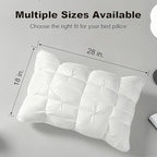Shatex Hand-Tufted Pillow, Dual-Sided Design Hotel Quality Bed Pillow for Side, Back, and Stomach Sleepers, White, 28 x18 in (Single Pack)