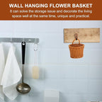 Zerodeko Hanging Woven Storage Basket for Kitchen Wall Decorative Organizer for Onion Ginger Garlic Space-Saving Rattan Basket 6.88X6.10X5.11In