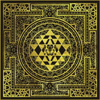 SHRAPHY Golden Sri Yantra Tapestry 60x60 Inches Mandala Sacred Geometry Decor Tapestry Yoga Meditation Spiritual Tapestries for Room Bedroom GTHYUH566