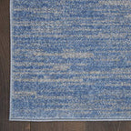 Nourison Home Nourison Essentials Blue Grey 2'2" x 10' Area Rug - Easy Clean, Non Shedding, Bed Room, Living Room, Dining Room, Kitchen (10' Runner) - color: Blue/Grey, size: 2'2" x 10' (Runner)
