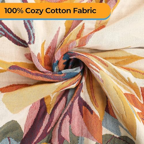 Boho Throw Blanket,Organic Cotton Ultra Soft Muslin Throw for Couch and Bed 50" x 60", Sofa Cover for Living Room Cozy Skin-Friendly Blankets,All Season Rustic Reversible Vintage Throw - Yellow - color: Butterflies and Flowers, size: 50"x60"